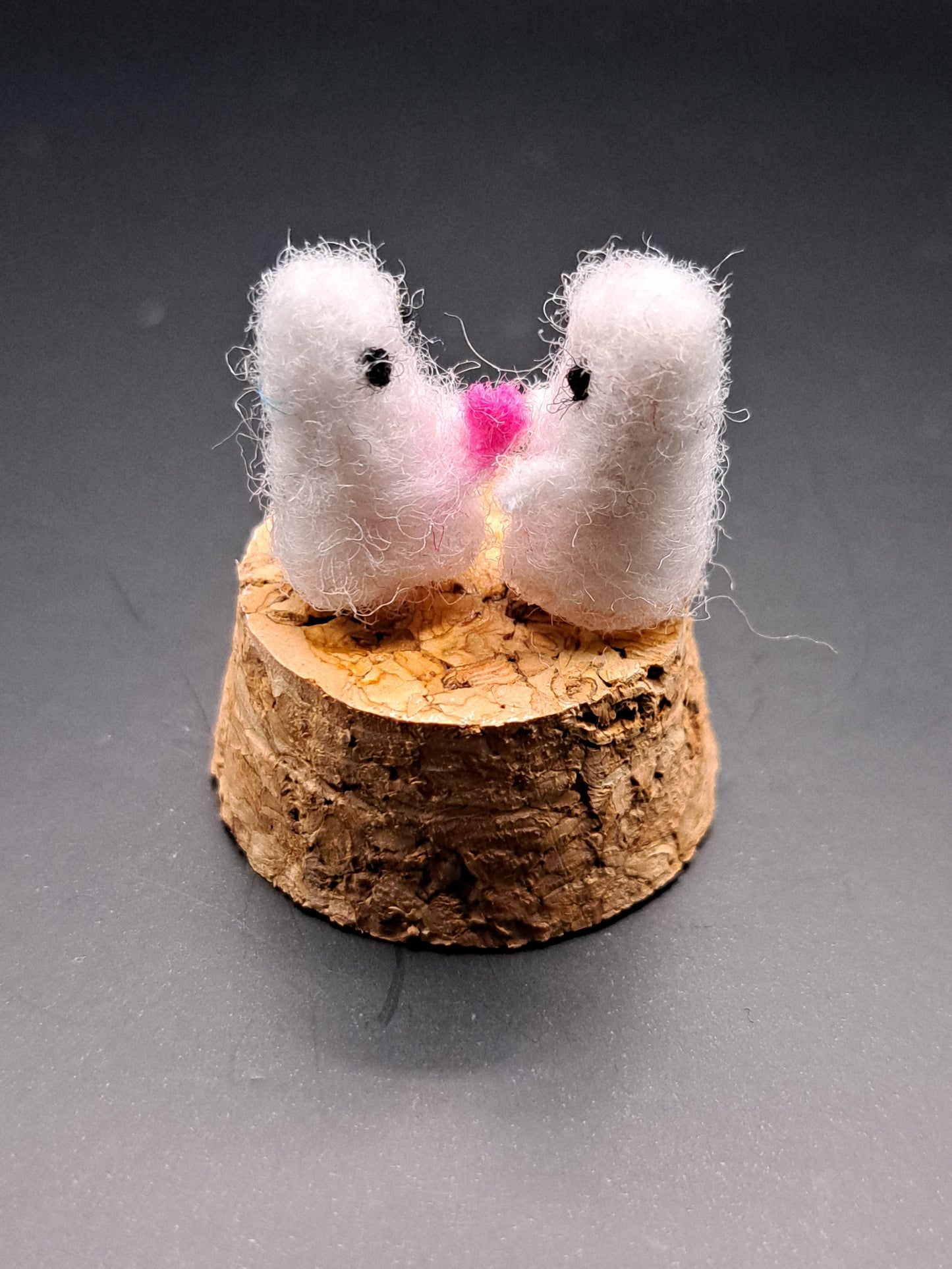 'You have my heart'- Needle felted ghosts in bell jar