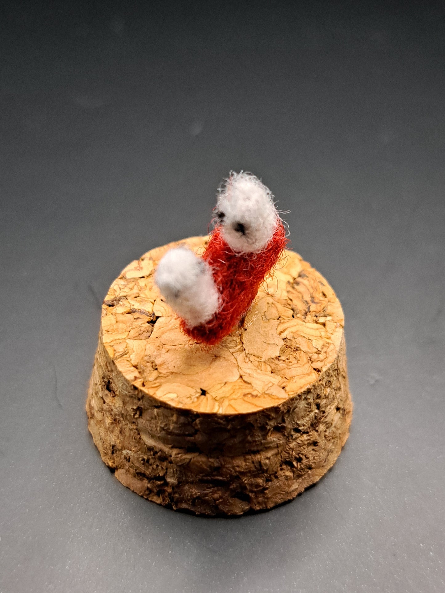 'Seesaw Margery Daw'- Needle felted ghosts on seesaw in bell jar