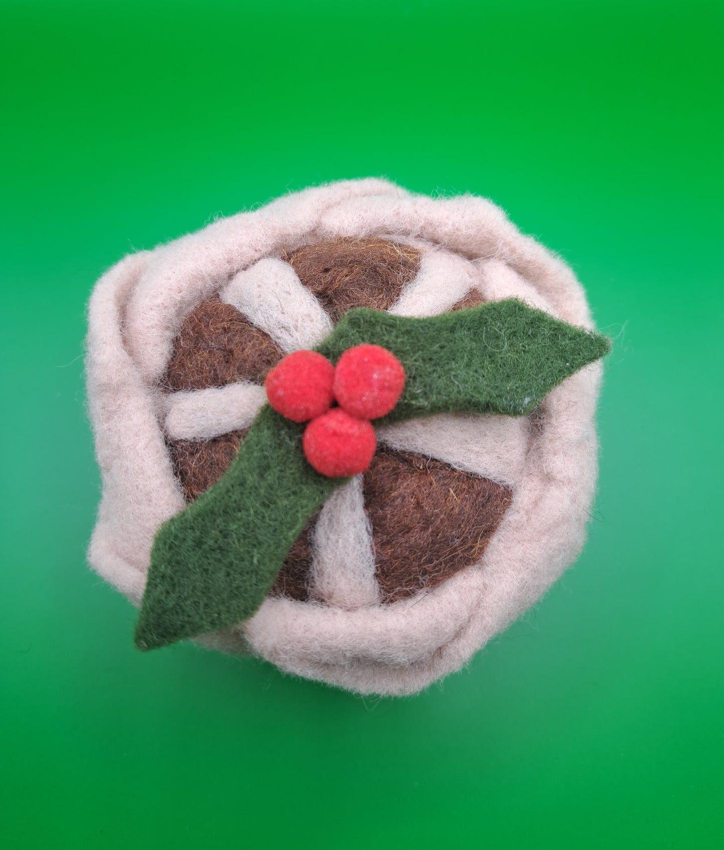 Needle felted mince pie.