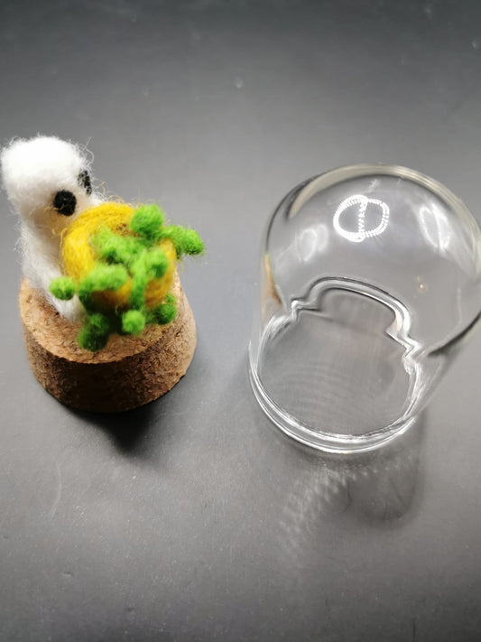 'I'm rooting for you' ghostie in bell jar.