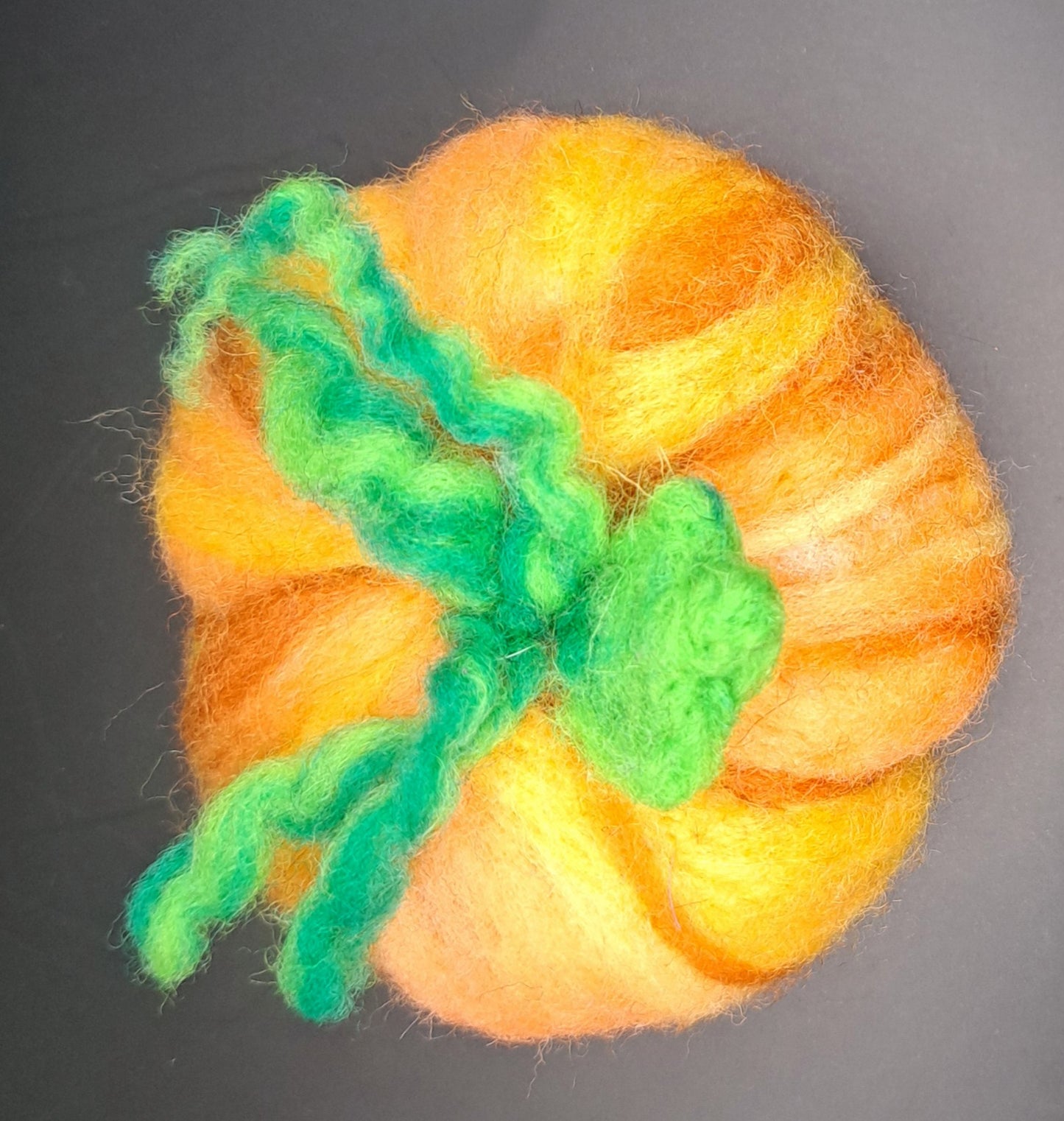 Needle felted pumpkin with vines