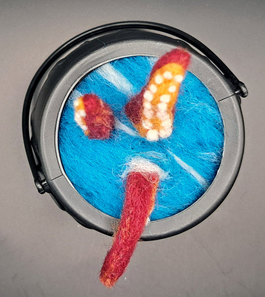Cauldron with needle felted tentacles