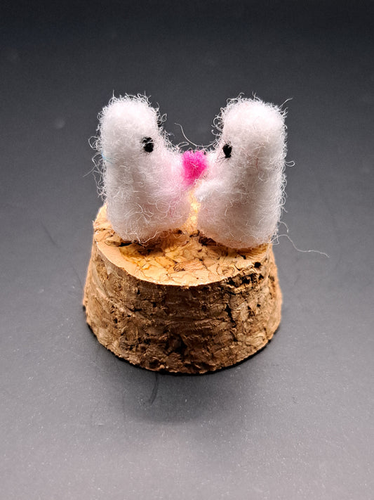 'You have my heart'- Needle felted ghosts in bell jar