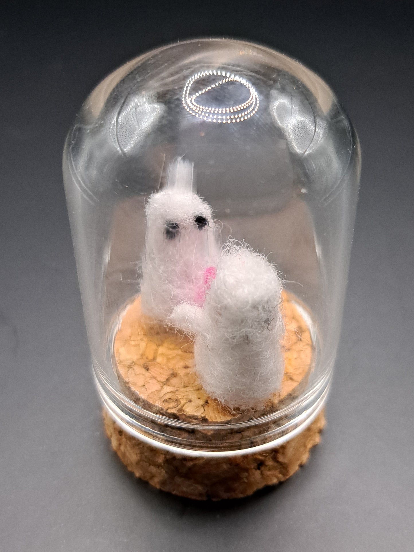 'You have my heart'- Needle felted ghosts in bell jar