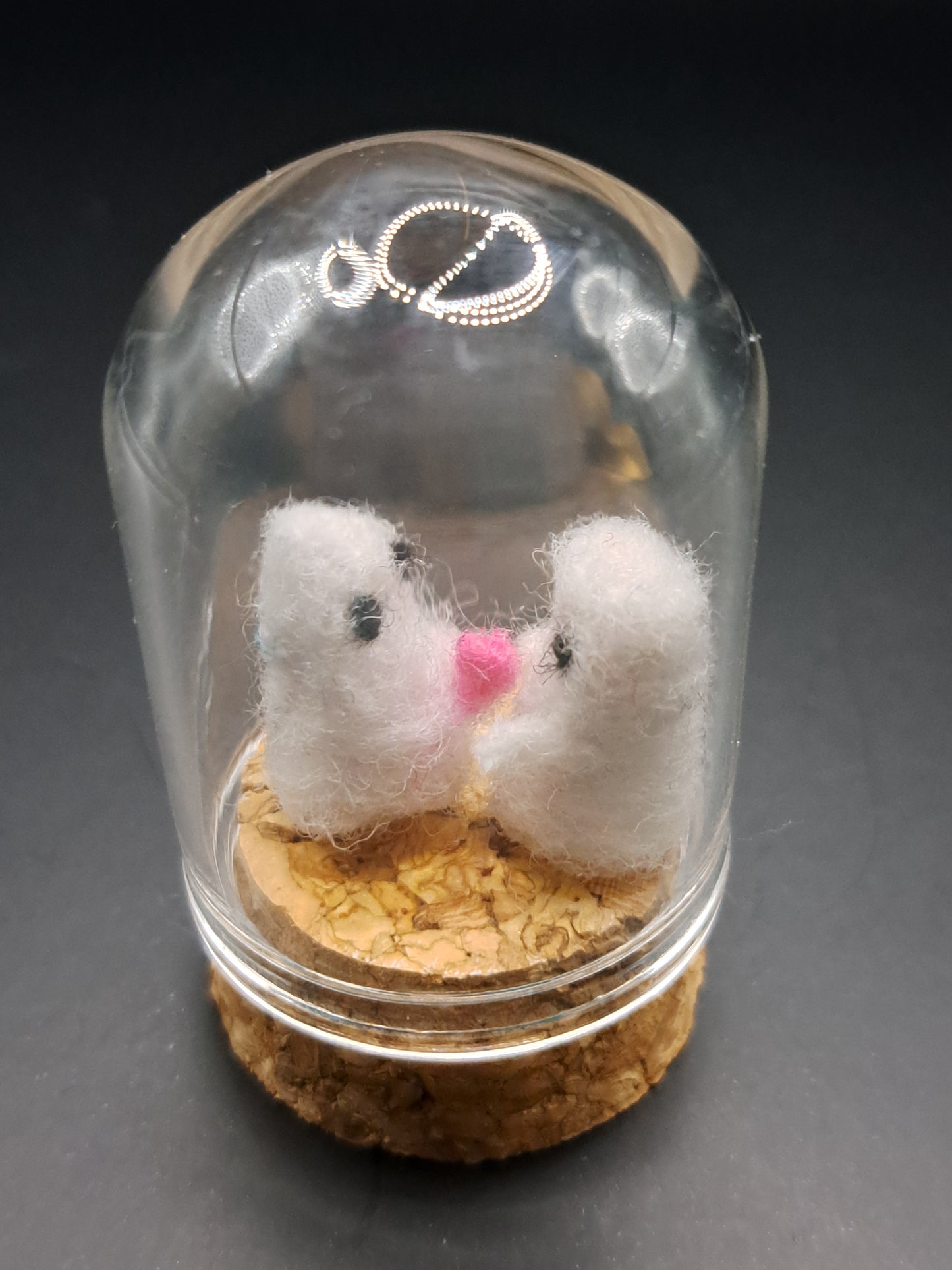 'You have my heart'- Needle felted ghosts in bell jar
