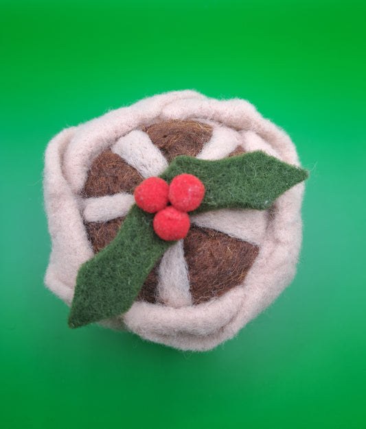 Needle felted mince pie.