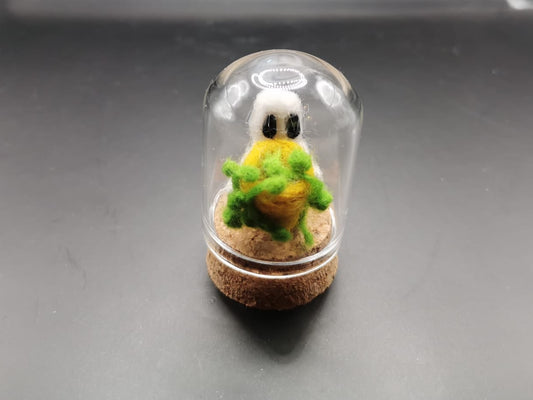 'I'm rooting for you' ghostie in bell jar.